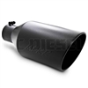 MBRP T5128BLK 8" Rolled Edge Angle Cut Black Coated Sainless T409 Exhaust Tip
