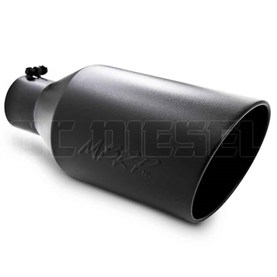 MBRP T5128BLK 8" Rolled Edge Angle Cut Black Coated Sainless T409 Exhaust Tip