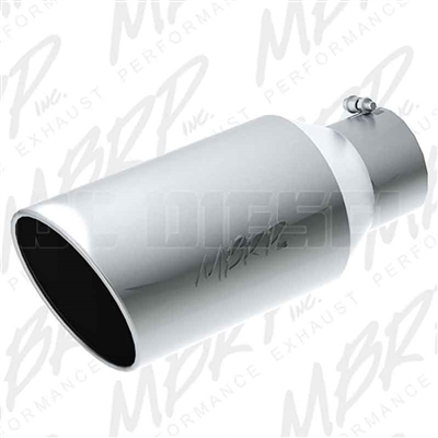 MBRP T5129 8" Rolled Edge Angle Cut Stainless T304 Exhaust Tip