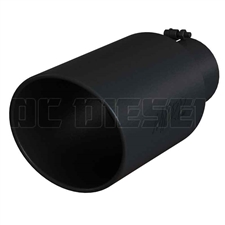 MBRP T5129BLK 8" Rolled Edge Angle Cut Black Coated Sainless T409 Exhaust Tip