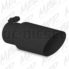 MBRP T5156BLK 4" Rolled Edge Angle Cut Black Coated Stainless T409 Exhaust Tip