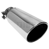 MagnaFlow 35215 6" Clamp On Round Single Wall Rolled Edge Angle Cut Exhaust Tip