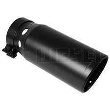 MagnaFlow 35220 6" Black Clamp On Round Single Wall Intercooled Rolled Edge Angle Cut Exhaust Tip