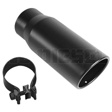 MagnaFlow 35238 5" Black Clamp On Round Double Wall Rolled Edge Angle Cut Exhaust Tip