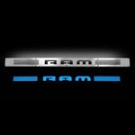 Recon 264121DG Illuminated Door Sill 2002-2012 Dodge Ram Brushed Aluminum Blue Electroluminense