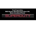 Recon 264121FDRDBK Illuminated Door Sill 1999-2012 Ford Superduty Black Anodized Red Electroluminescence