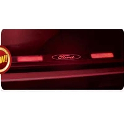 Recon 264121RFDBKRD Illuminated Door Sill 1999-2012 Ford Superduty Black Anodized Red Electroluminescence