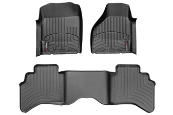 WeatherTech 440121-440042 Black FloorLiner Set for 2003-2009 Dodge 5.9L, 6.7L Cummins