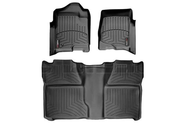 WeatherTech 44066-1-0 Black FloorLiner Set for 2007-2014 GM 6.6L Duramax LMM, LML