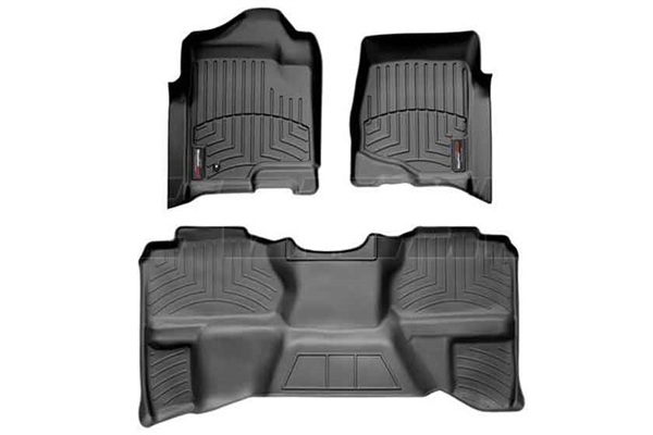 WeatherTech 44066-1-9 Black FloorLiner Set for 2007-2013 GM 6.6L Duramax LMM, LML