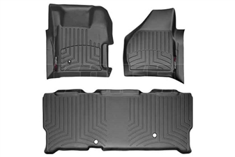 WeatherTech 441261-440023 Black FloorLiner Set for 2008-2010 Ford 6.4L Powerstroke