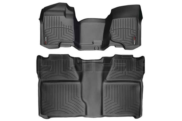 WeatherTech 442941-440660 Black FloorLiner Set for 2007-2014 GM 6.6L Duramax LMM, LML