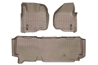 WeatherTech 45305-1-3 Tan FloorLiner Set for 2011-2012 Ford 6.7L Powerstroke