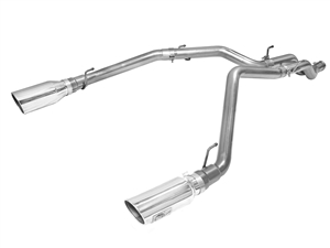 aFe Power 49-42045-P Large Bore-HD 3" 409 Stainless Steel DPF-Back Exhaust System for 2014-2016 Ram 3.0L EcoDiesel