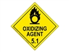 Class 5.1 Oxidizing Agent  - 250 mm label