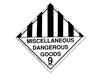 Class 9 Misc Dangerous Goods - 250 mm label