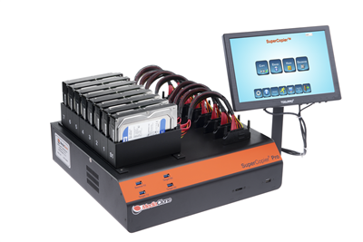 supercopier desktop Pro Gen-3 duplicator - multiple channel hard drive duplication,  drive copier, drive cloning, imaging, erase, and format unit with extreme speed, and with multiple session operations