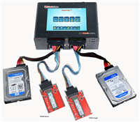 SuperImager Plus 8"  NVMe + SATA mix  Forensic Field Unit - 8" Touchscreen color LCD display and 7 SATA/SAS ports, 3 NVMe ports, 2 Thunderbolt 4.0 ports