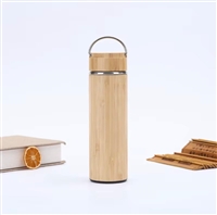 Bamboo Stainless Steel Loose Leaf Tea Infuser Bottle 17 oz