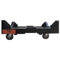 Large Wheel Dolly 
Durable non-marking, easy-rolling casters-
Stack 4-5 full Boxes or 20 empty Boxes
Measures: 27â€ Long X 17â€ Wide