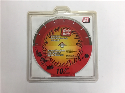 Grip-Rite GRSDB10I 10.0" Industrial Segmented Diamond Saw Blade