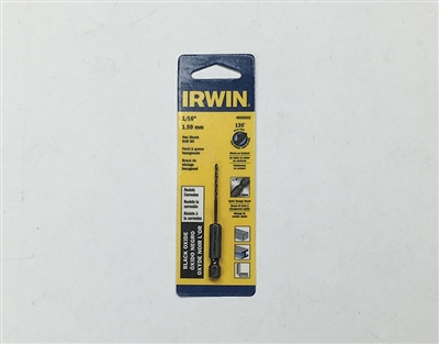 Irwin 4935632 1/16" Black Oxide Hex Shank Drill Bit