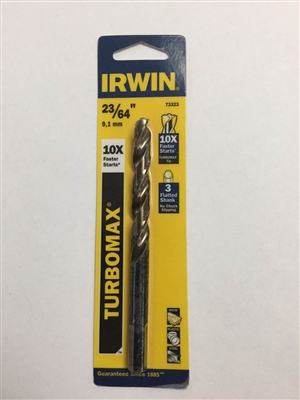 Irwin 73323 23/64" Drill Bit, Gold Oxide Jet Point