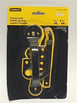 Stanley Hardware 315675 Gate Thumb Latch - Black Coated