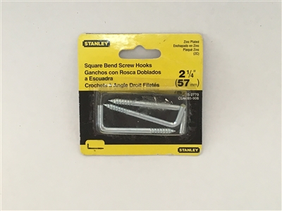 Stanley Hardware 752770 2-1/4" Zinc Plated Square Bend Screw Hooks