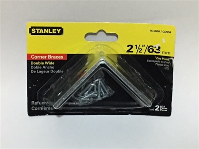 Stanley Hardware 755690 2-1/2" x 2-1/2" Double Wide L-Brackets 2pcs