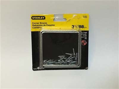 Stanley Hardware 756507 3-1/2" Zinc Plated Corner Braces, 2 Count