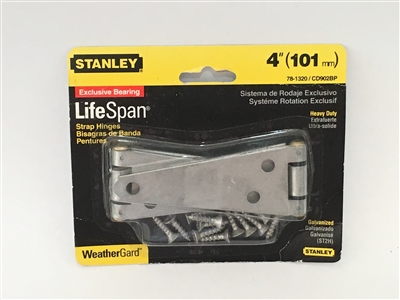 Stanley Hardware 781320 2-Count 4 inch LifeSpan Heavy Duty Strap Hinges