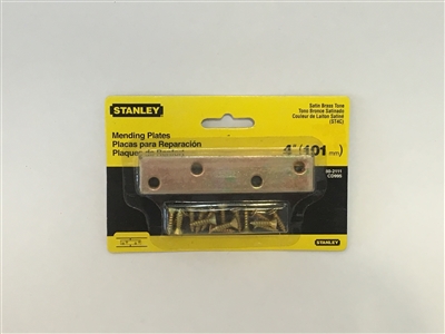 Stanley Hardware 802111 4" Satin Brass Mending Plates