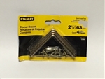 Stanley Hardware 802219 2-1/2" Satin Brass Tone Corner Brackets