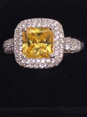 25653  Sparkling Canary Royal Ring