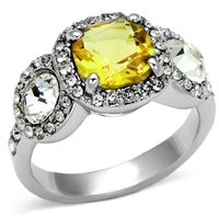 LOA1068 Yellow & White CZ Ring