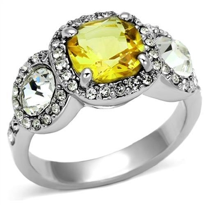 LOA1068 Yellow & White CZ Ring