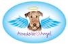 Airedale Angel Oval Magnet - A85