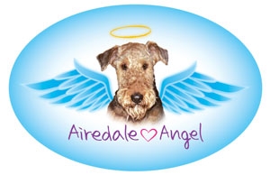 Airedale Angel Oval Magnet - A85