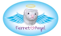 Ferret Angel (White) Oval Magnet - A89