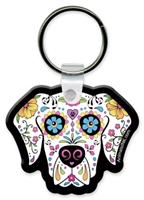 Sugar Skull Dog Flexible Key Chain