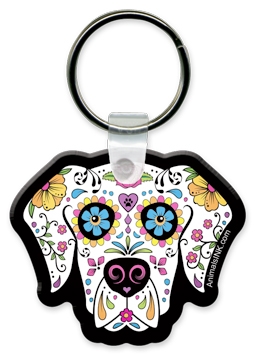 Sugar Skull Dog Flexible Key Chain