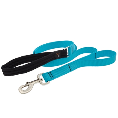 Lupine 1" Aqua 4' Double Handle Dog Leash