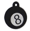 Black 8 Ball Pet Tag - Large Circle