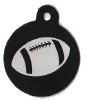 Black Football Pet Tag - Large Circle