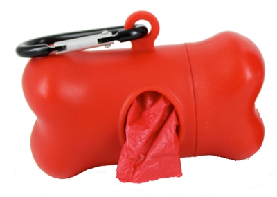Doggie Walk Bags - Bone Dispenser - Red