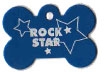 Blue Rock Star Pet Tag - Large Bone