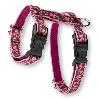 Retired Lupine 1/2" Cherry Blossom 9-14" H-Style Cat Harness