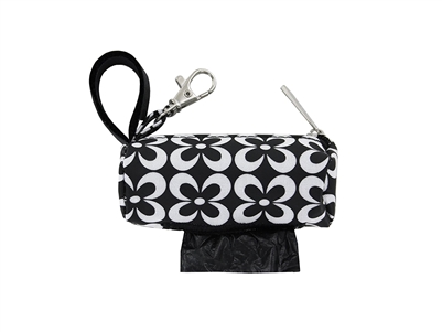 Doggie Walk Bags - Black & White Flowers Duffel