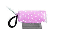 Doggie Walk Bags - Lilac with White Hearts Square Duffel